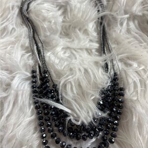 Artisan Elegant Black Beaded Necklace
